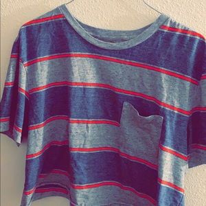 Striped loose cropped top